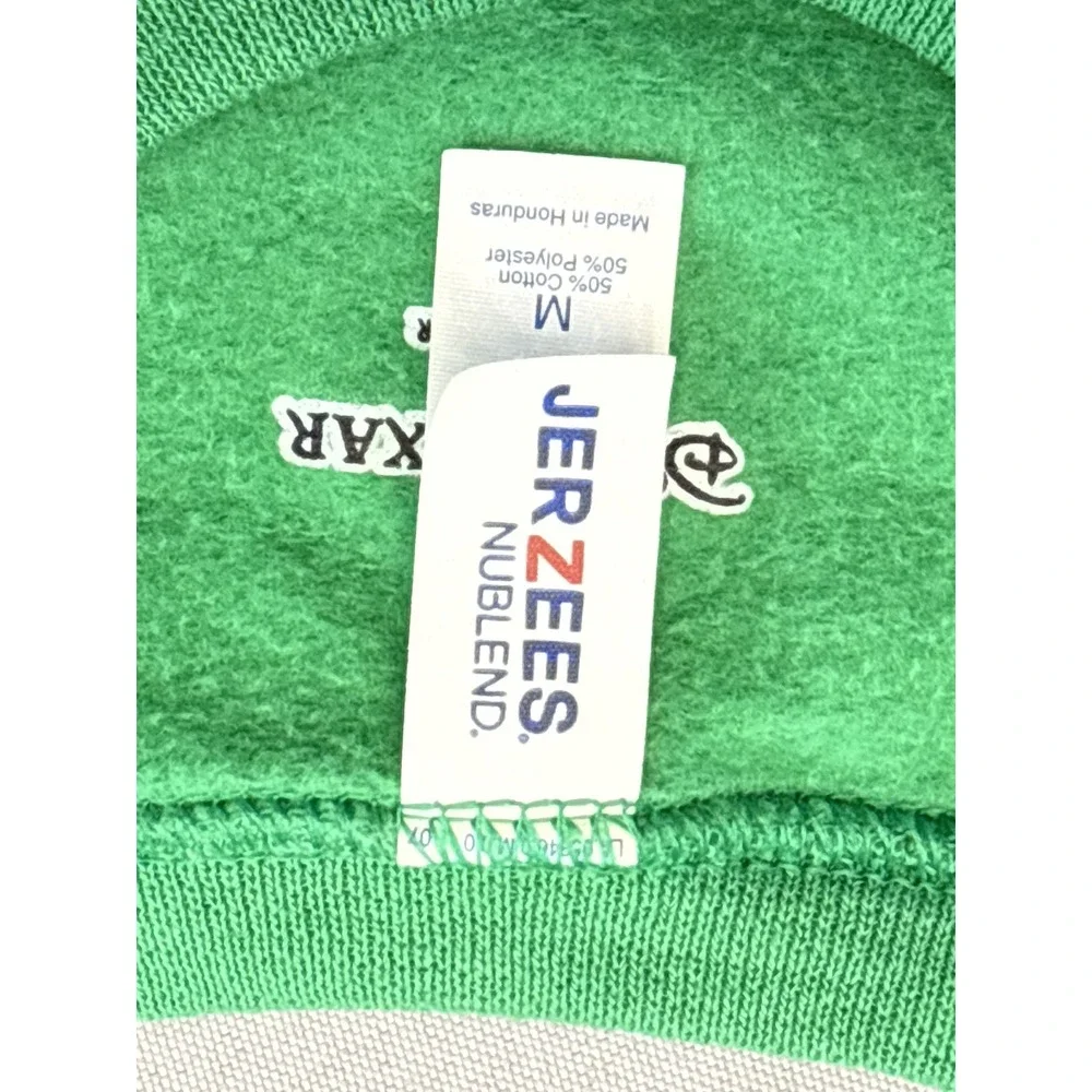 JERZEES Dinosaur Cartoon Sweatshirt M Green Cotton Polyester Pullover